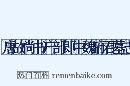 唐故尚书户部郎中魏府君墓志是什么意思的图片